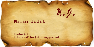 Milin Judit névjegykártya